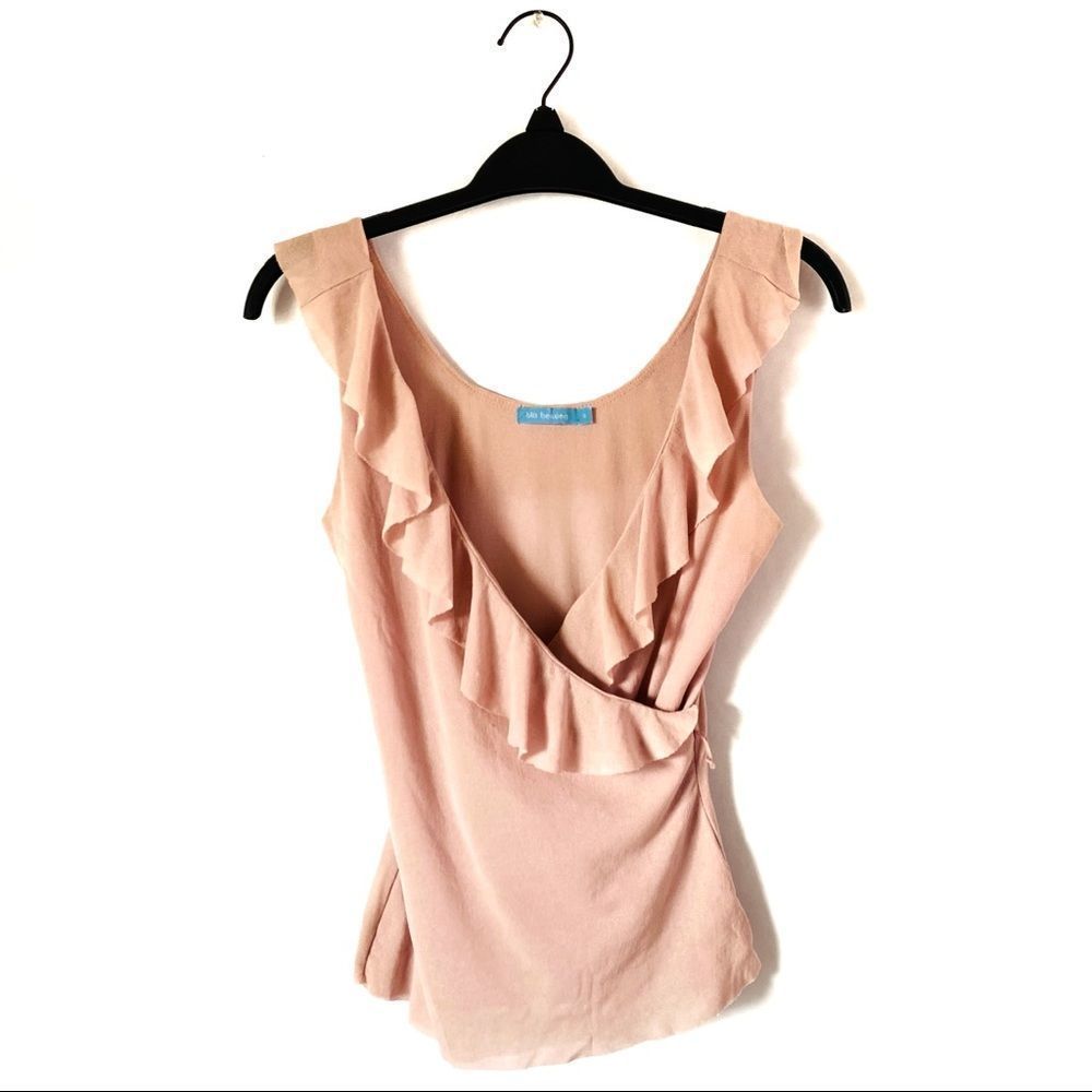 ☀️🛍 4/$20 BIG HEAVEN Pink Ruffled Sleeveless Wrap Top